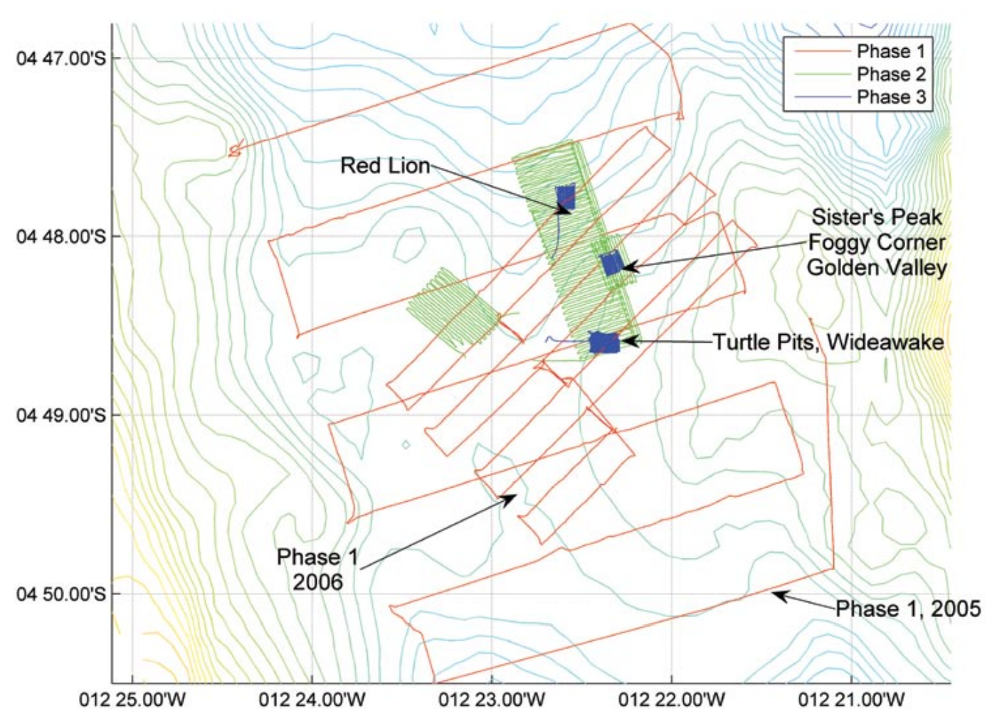 Near Seafloor Search for Hydrothermal Vent Field Exploration